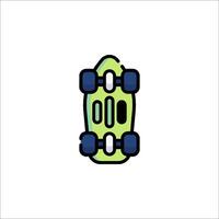 A skateboard icon in a flat style vector