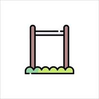 A line icon of a barbell in the grass vector