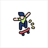 A skateboarder is doing a trick on a white background vector