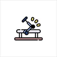 A flat icon of a person on a bench vector