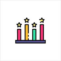 A colorful cake with candles on it vector