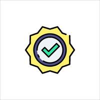 A check mark icon on a white background vector