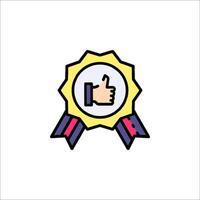 A thumbs up icon with a ribbon around it vector
