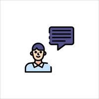 A man with a speech bubble icon vector