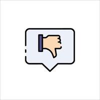 A thumbs down icon on a white background vector