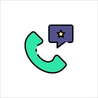 A phone with a star and a speech bubble vector