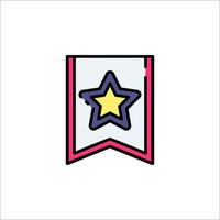 A star on a banner icon vector