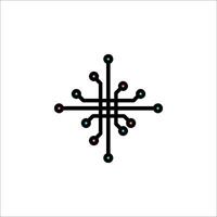 A circuit board with dots on it vector