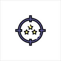 A target with three stars in the center vector