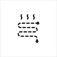 A black and white logo with a line of steam coming out of it vector