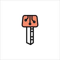A key icon with a circuit board on it vector
