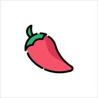 A red chili pepper icon on a white background vector