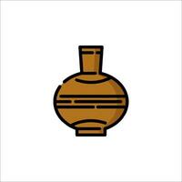 An illustration of a vase with a brown lid vector