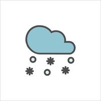 A cloud with snowflakes falling from it vector