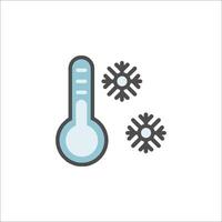 A thermometer and snowflakes on a white background vector