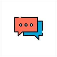 A speech bubble icon with two dots vector