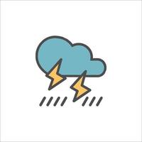 A cloud with lightning and rain icon vector