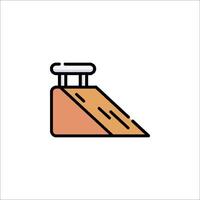 A skateboard ramp icon on a white background vector