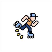 A man on roller skates is running in the background vector