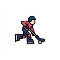Hockey player icon isolated on white background vector