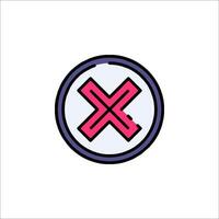 A pink cross in a circle icon vector