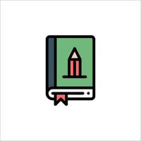 A book with a pencil on top of it vector
