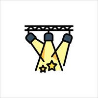 A star and a spotlight icon on a white background vector