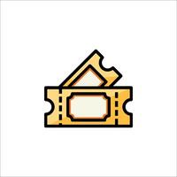 A movie ticket icon on a white background vector