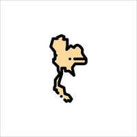 A map of thailand with a small outline vector