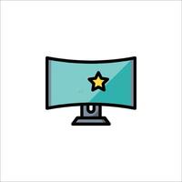 A computer monitor with a star on it vector