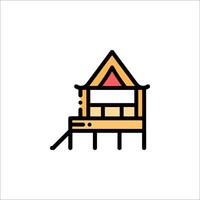 A house with a ladder and stairs on it vector