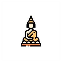 Buddha icon in a line style vector