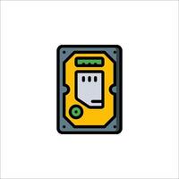 A yellow and green computer icon on a white background vector
