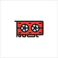 A red and black computer with two fans vector