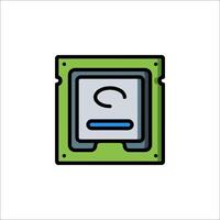 A green and blue computer icon on a white background vector