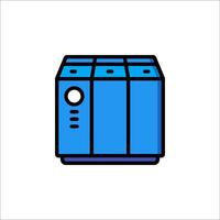 A blue box with three compartments on it vector