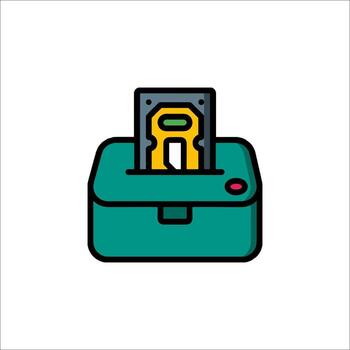 A computer in a box with a computer inside vector