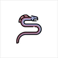 A snake is drawn in a line on a white background vector