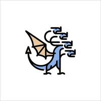 A dragon with wings and a tail vector