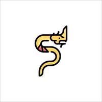 A snake logo with a snake head and tail vector