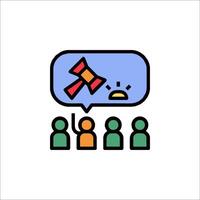 A group of people with a speech bubble with a hammer vector