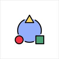 A simple icon of a triangle and a square vector