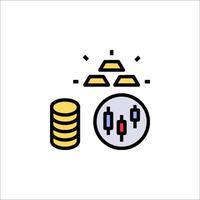 A line icon of a coin and gold coins vector
