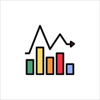 An icon of a bar chart with an arrow pointing up vector