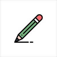 A green pencil with a red tip on it vector
