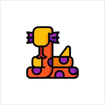 A colorful snake with polka dots on it vector