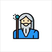 A wizard with a staff icon vector