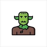 A green monster icon on a white background vector