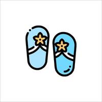 Two flip flops with stars on them vector