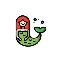 Mermaid icon illustration vector